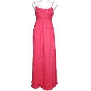 Juicy Couture Ruffle Trim Hot Pink Maxi Dress
